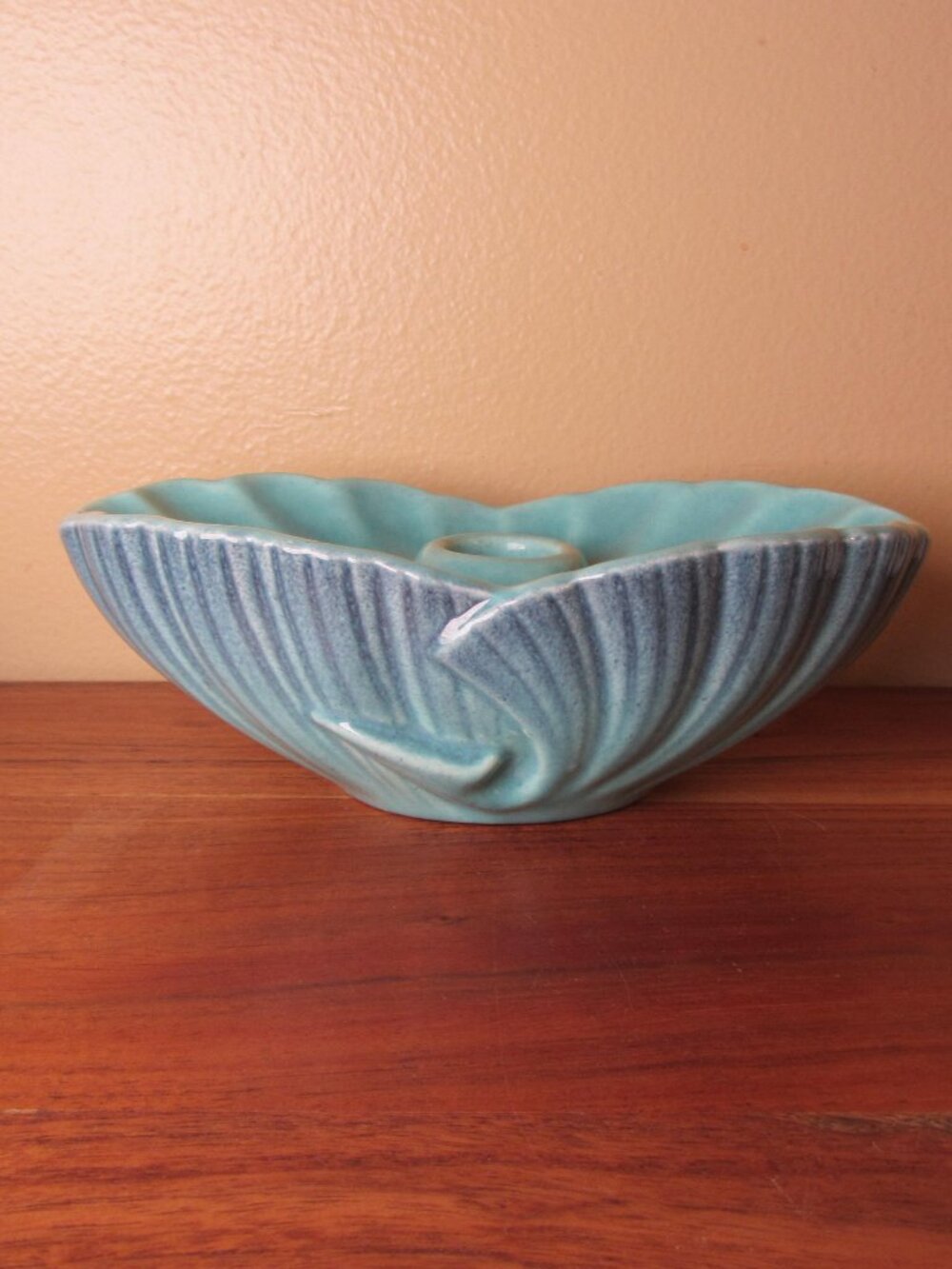 vintage McCoy shell ceramic candle holder 311 USA (W6662)